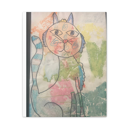 1 Canvas Wall Art - 'Creation by CHARLETTE' 1990s Colorful Cat Design