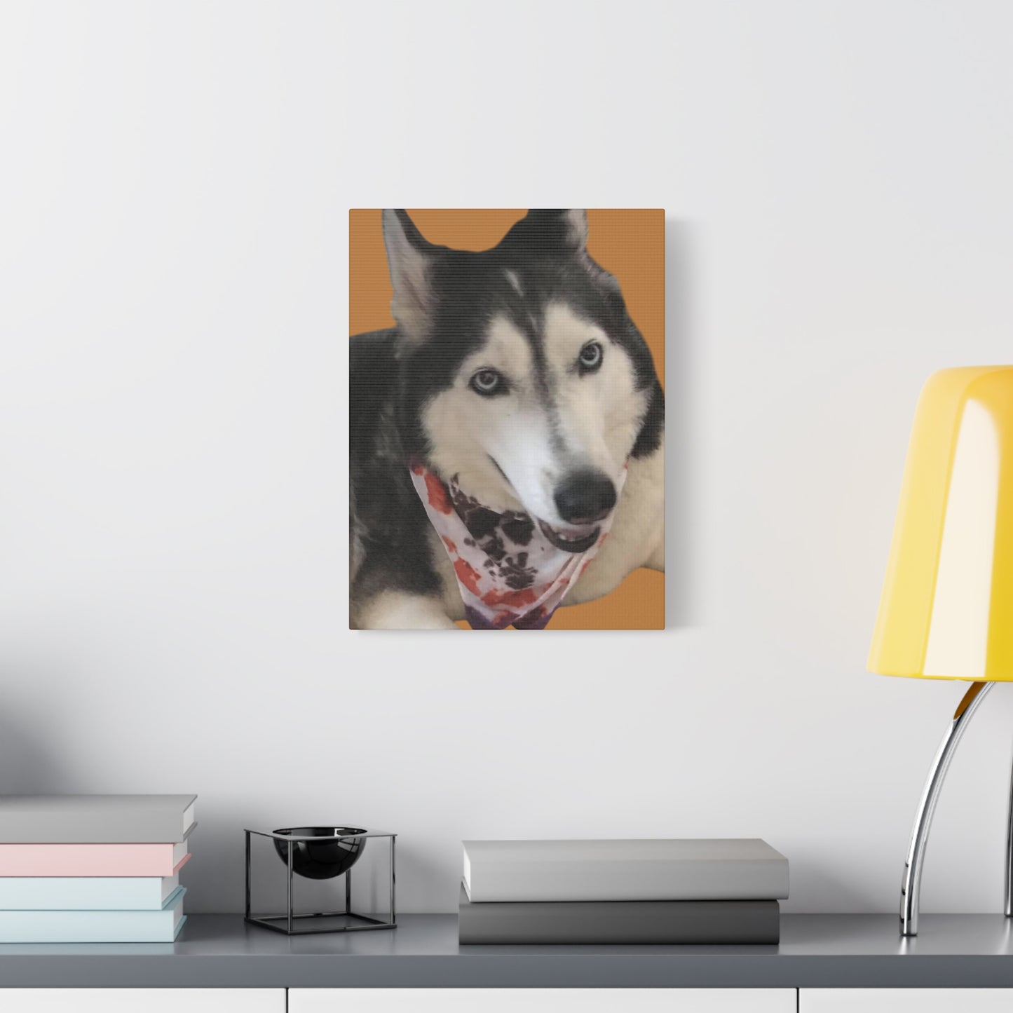 Canvas Print - Niya Beautiful Husky with Tie-Dye Bandanna