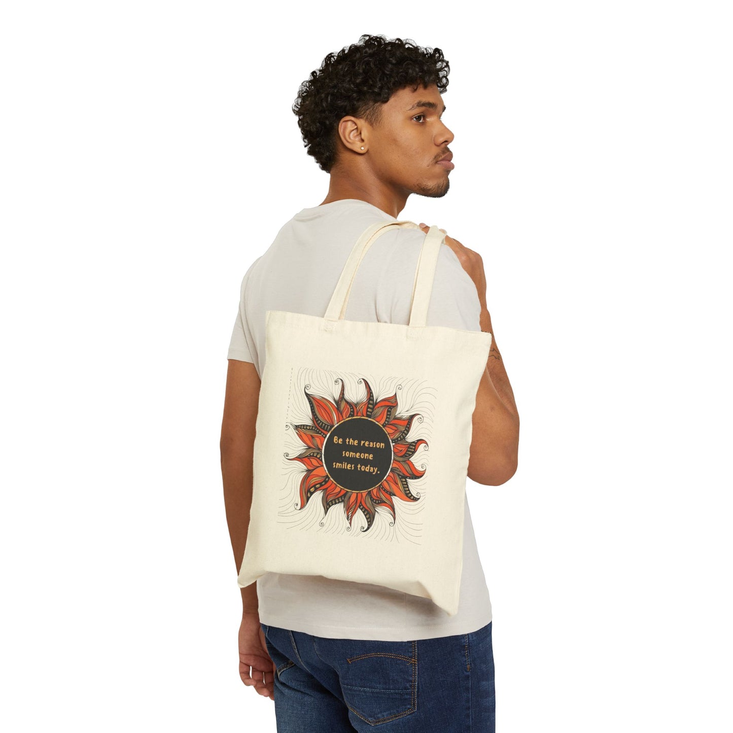 1 Sunshine Canvas Tote Bag, Eco-Friendly Shopper, Beach Bag, Gift for Hippies, Reusable Grocery Tote, Festival Accessories