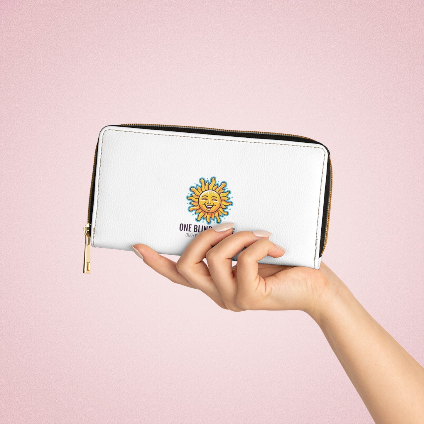 1 Sunshine Zipper Wallet, Boho Chic Wallet, Unique Gifts, Travel Organizer, Modern Accessory, Birthday Present, Everyday Use