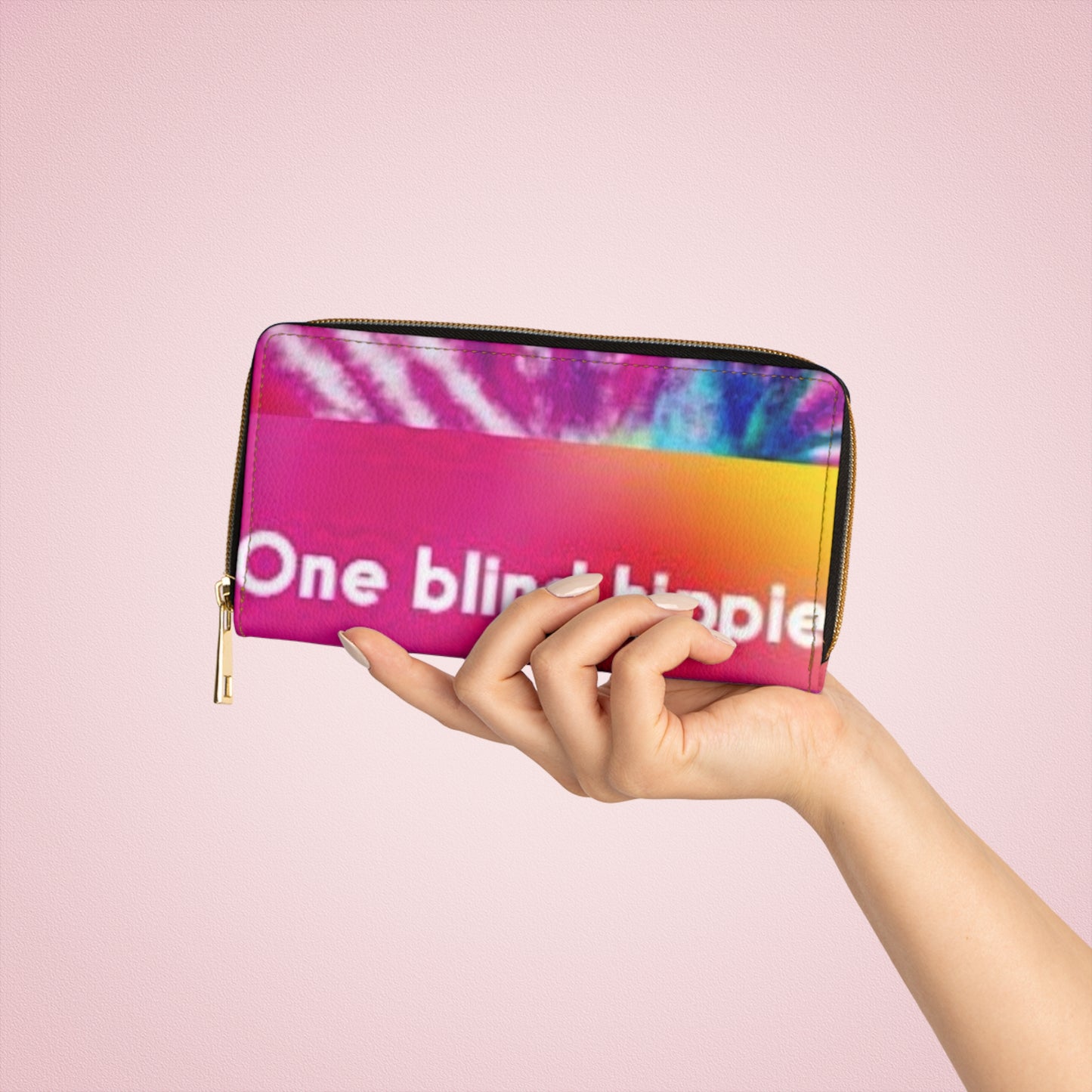 1 Zipper Wallet - Blind Hippie Pink Tie-Dye